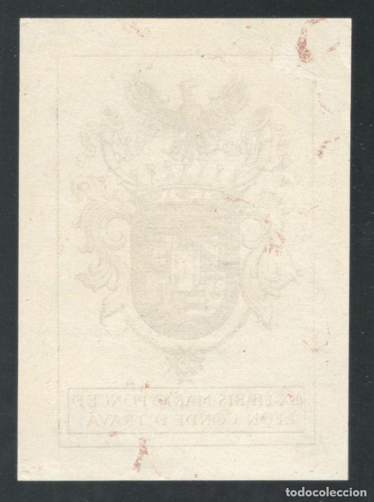 Arte: EX-LIBRIS HER&Aacute;LDICO MARIO PONCE DE LEON, Conde de Trava - Foto 2