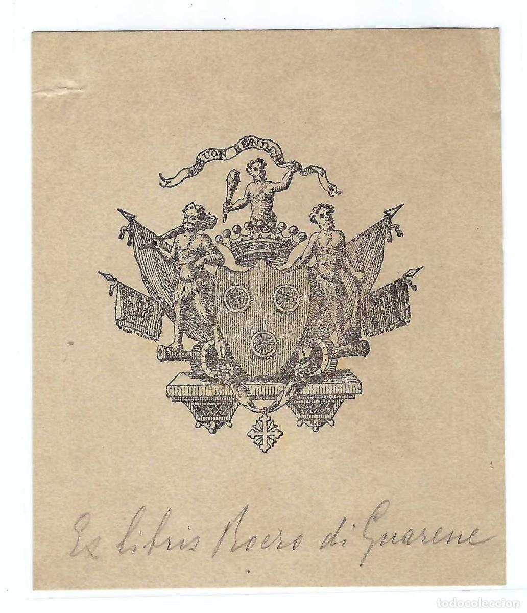 Arte: EX- LIBRIS.- ROERO DI GUARENE. ARTE. LIBROS - Foto 1