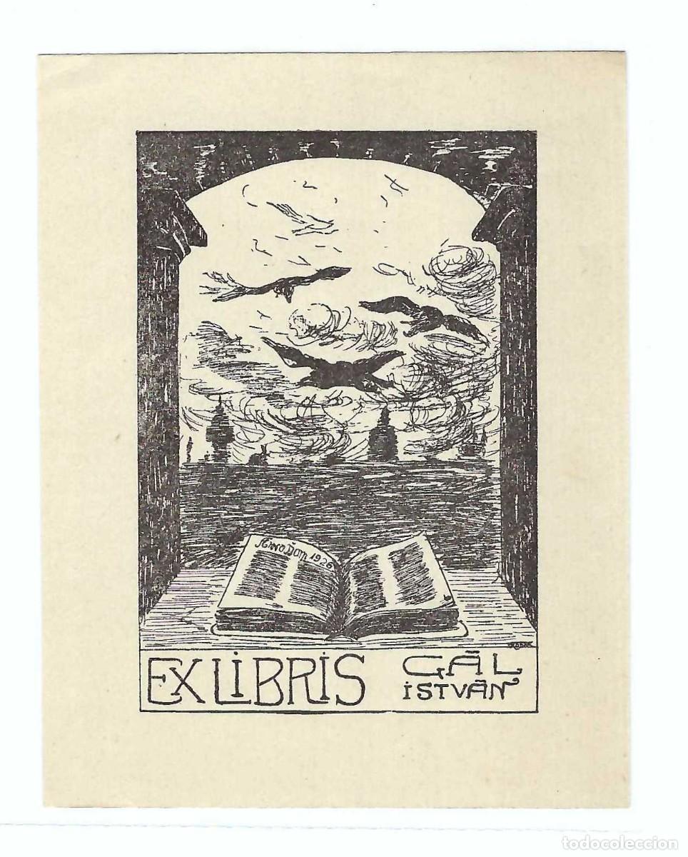 Arte: EX- LIBRIS.- GAL ISTVAN. 1926. LIBROS. PAJAROS. LIBROS - Foto 1