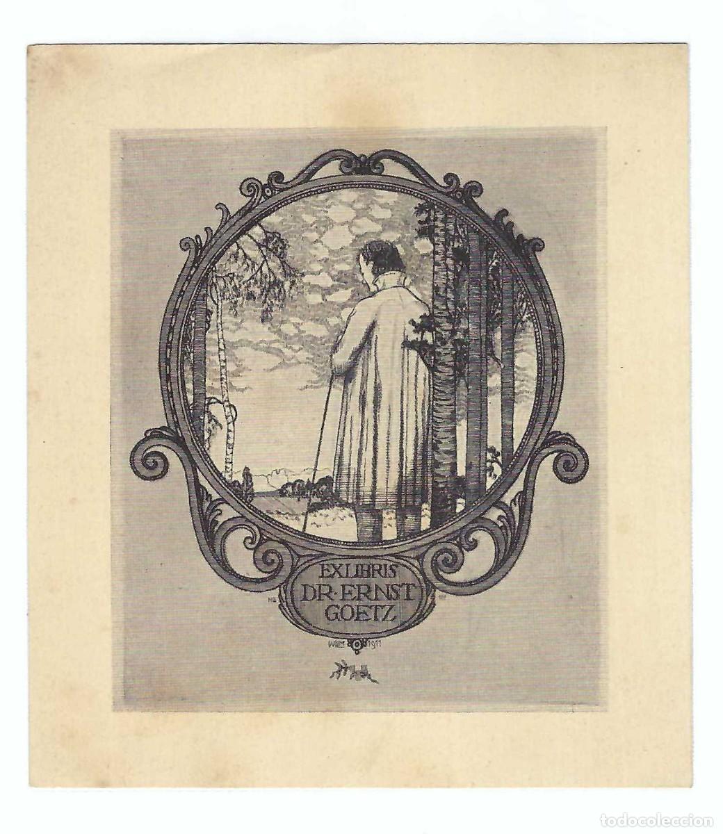 Arte: EX- LIBRIS.- DR. ERNST GOETZ. 1911. ARTE. LIBROS - Foto 1