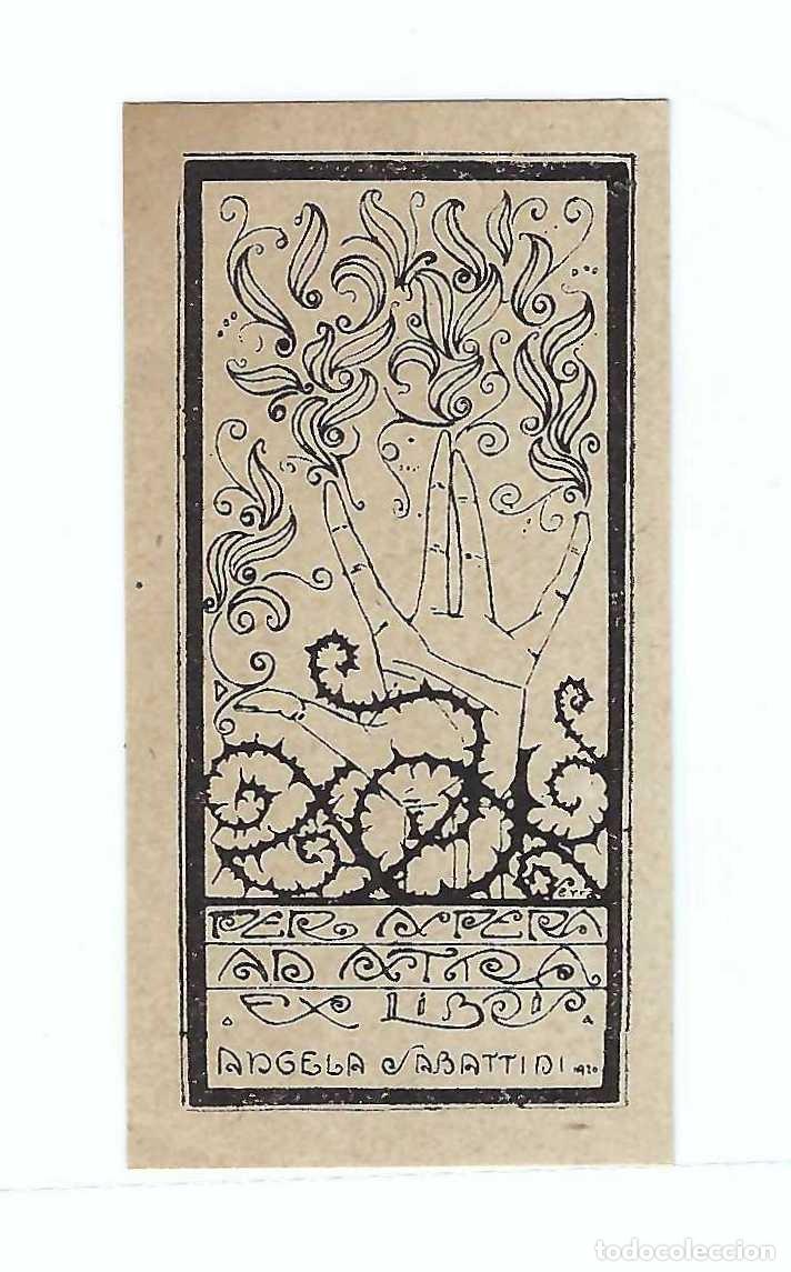 Arte: EX- LIBRIS.- ANGELA SABATTIDI. 1920. ARTE. LIBROS - Foto 1