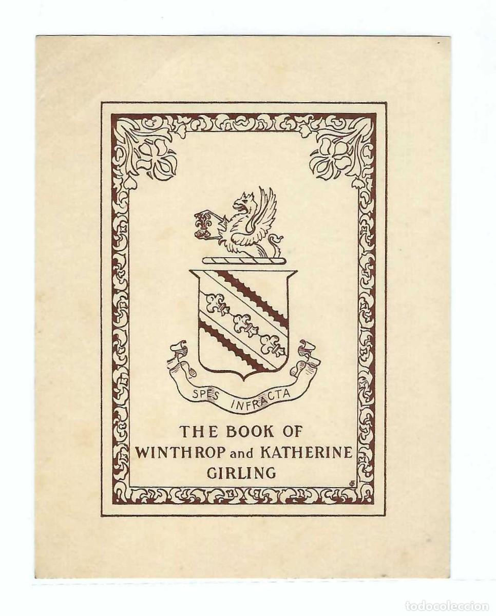 Arte: EX- LIBRIS.- WINTHROP AND KATHERINE GIRLING. ARTE. LIBROS - Foto 1