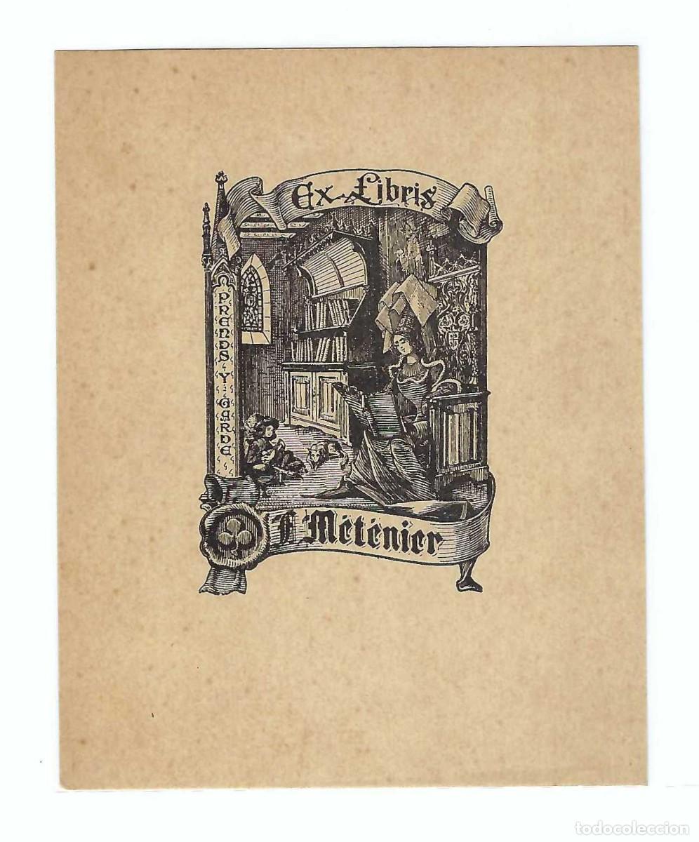 Arte: EX- LIBRIS.- F. METENIER. ARTE. LIBROS - Foto 1