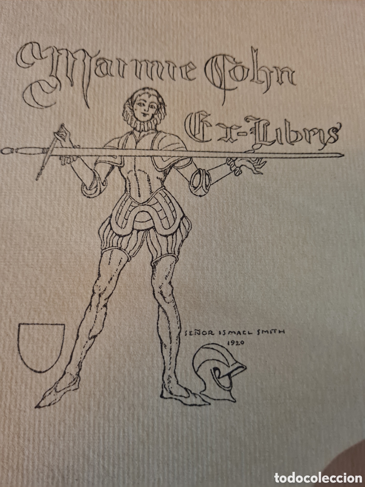 Arte: Antiguo Ex-libris Ismael Smith 1920 - Foto 1