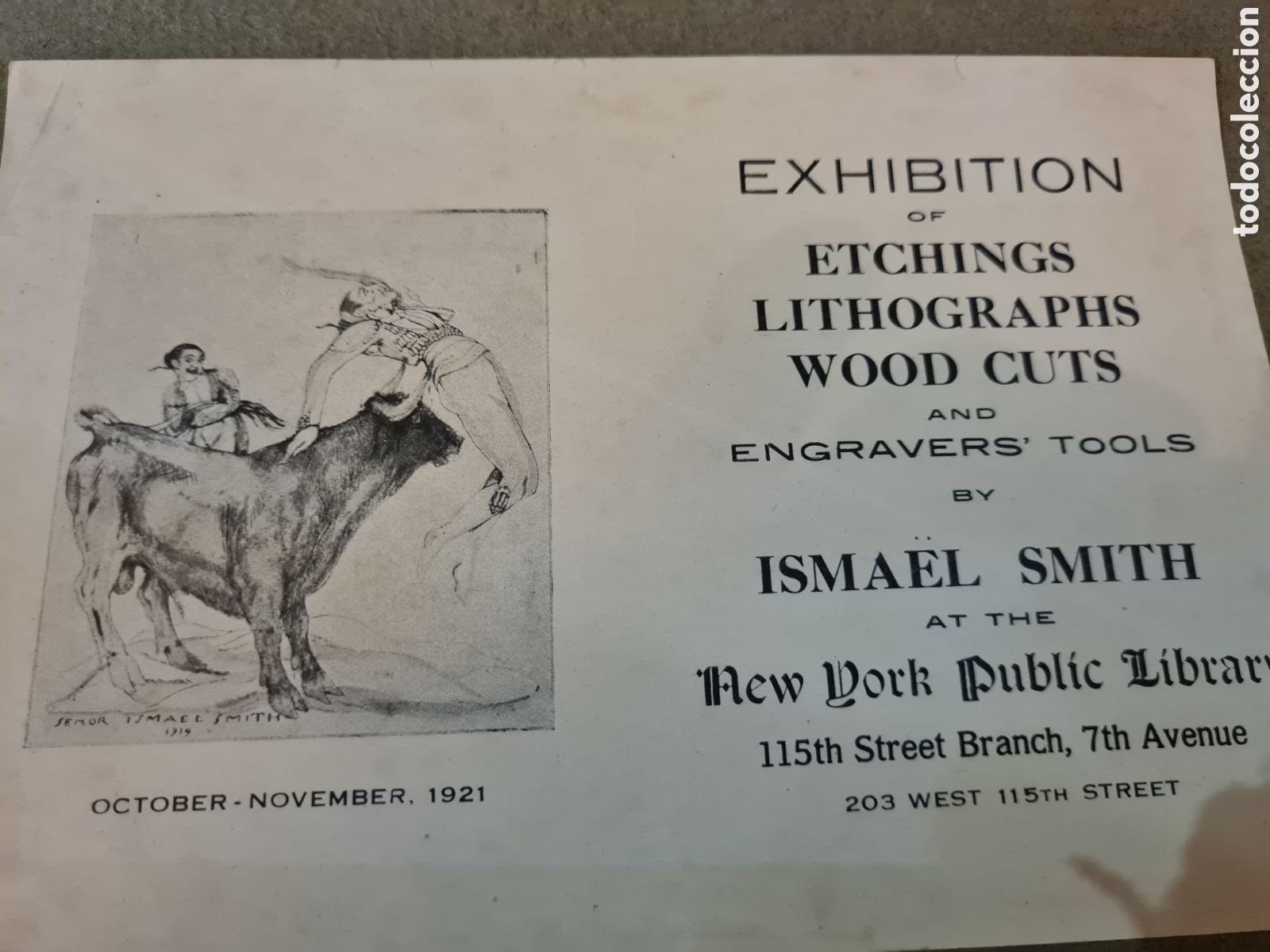 Arte: Octubrer-November 1921 EXHIBITION ISMAEL SMITH - Foto 2