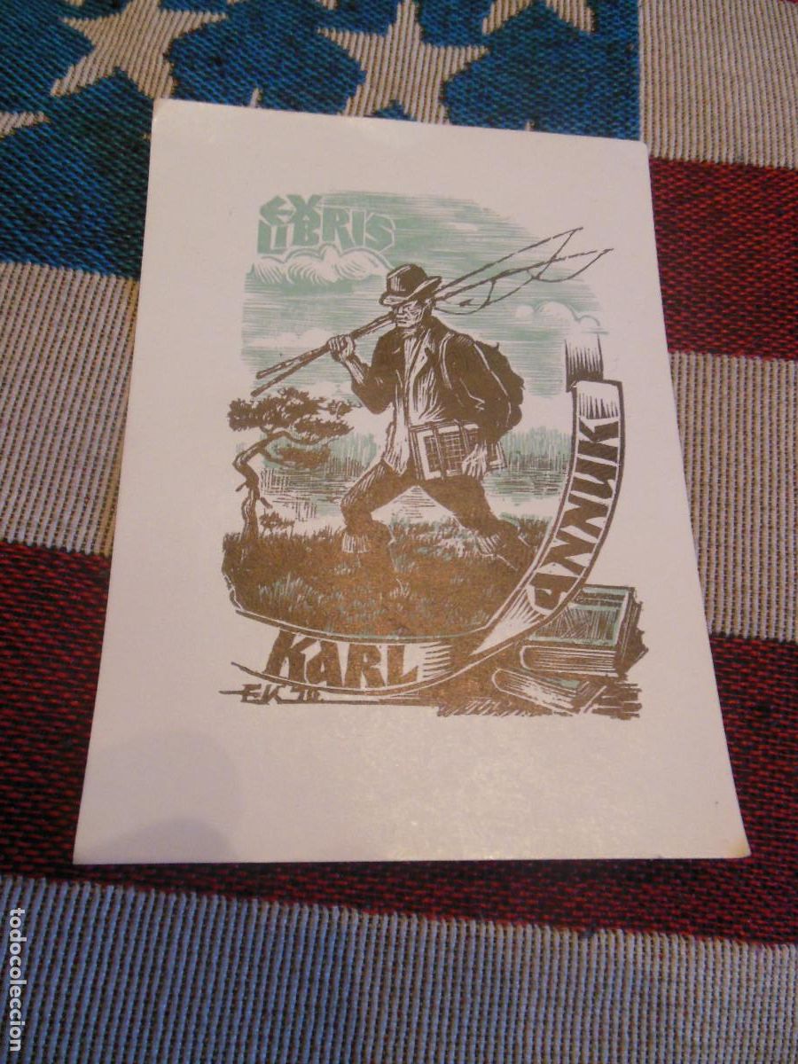 Arte: EXLIBRIS DE PESCA PARA KARL ANNUK EX LIBRIS - Foto 1