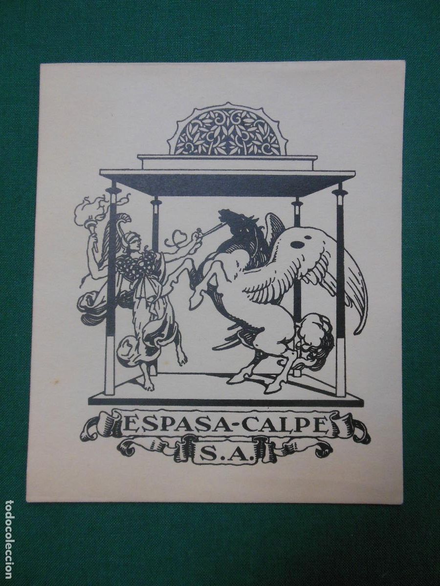 Arte: EXLIBRIS DE TRIAD&Oacute; PARA ESPASA CALPE - EX LIBRIS 1925 BUHO - Foto 1