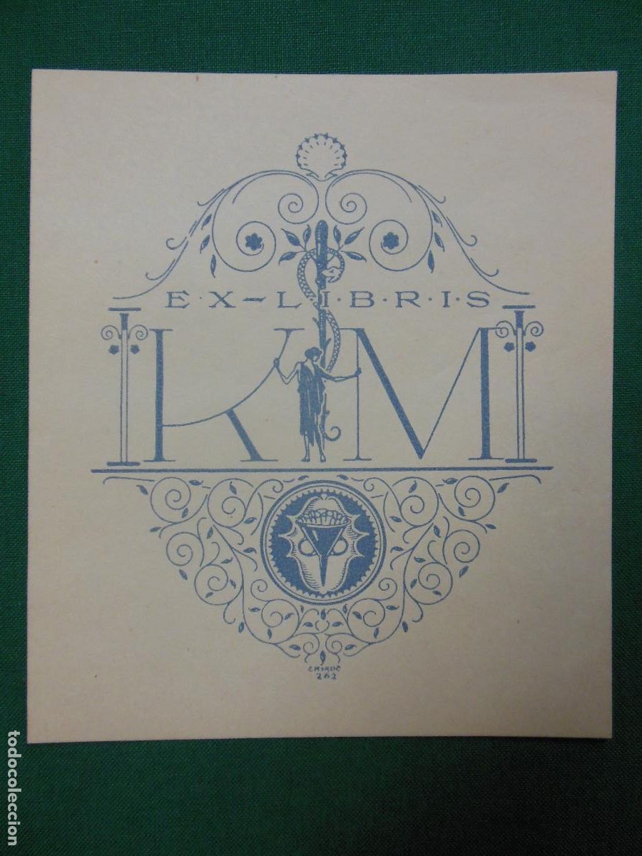 Arte: EXLIBRIS DE TRIAD&Oacute; PARA K M - 1921 EX LIBRIS OPUS 262 - Foto 1