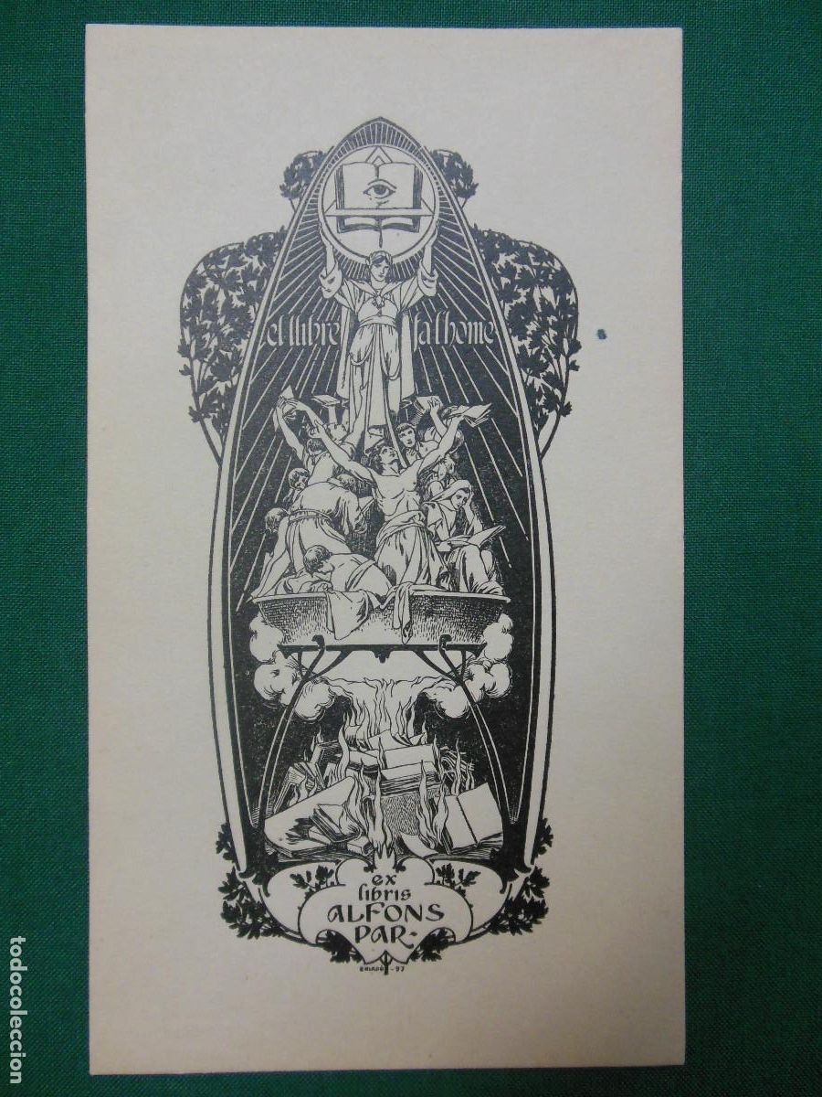 Arte: EXLIBRIS DE TRIAD&Oacute; PARA ALFONS PAR - 1906 EX LIBRIS OPUS 97 - Foto 1