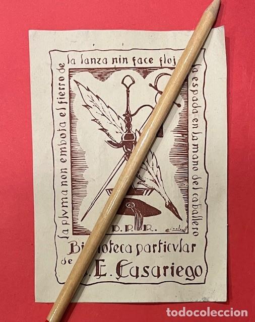 Arte: EXLIBRIS DE LA BIBLIOTECA PARTICULAR DE J.E. CASARIEGO - Foto 1