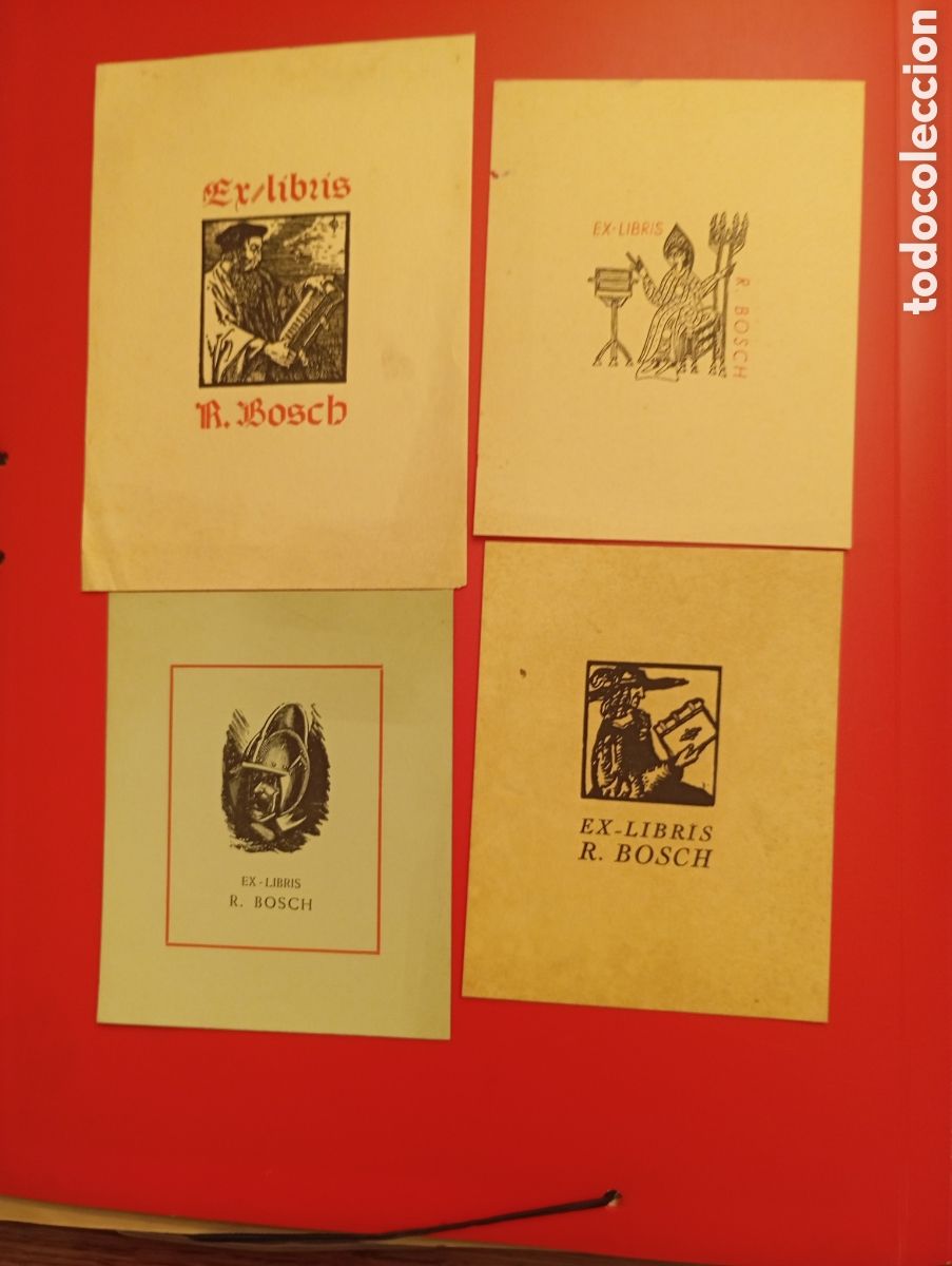 Arte: 4 Exlibris del impresor R.Bosch y 3 de otras personas - Foto 1