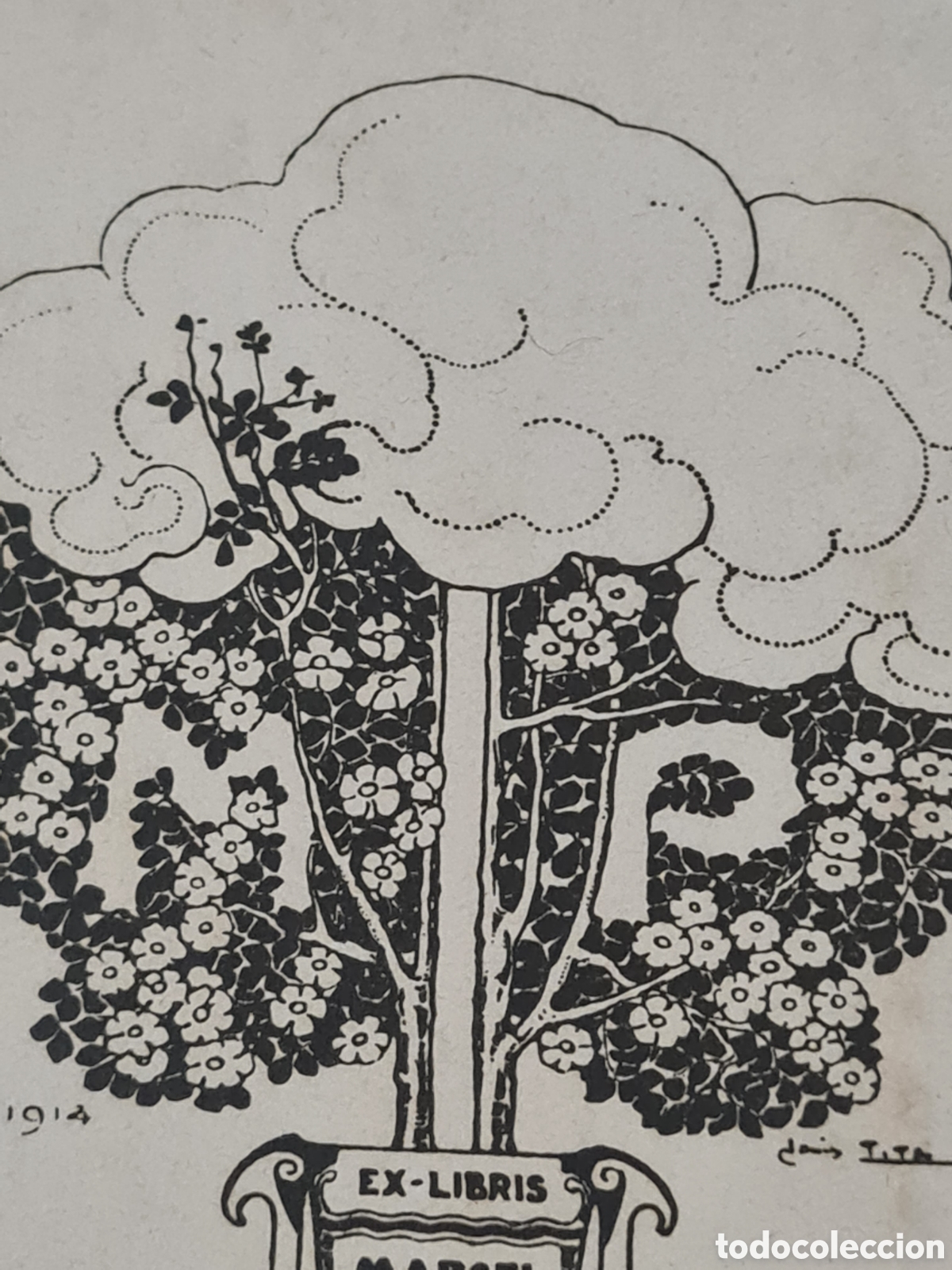 Arte: Antiguo Ex-libris Louis TITZ 1914 - Foto 3
