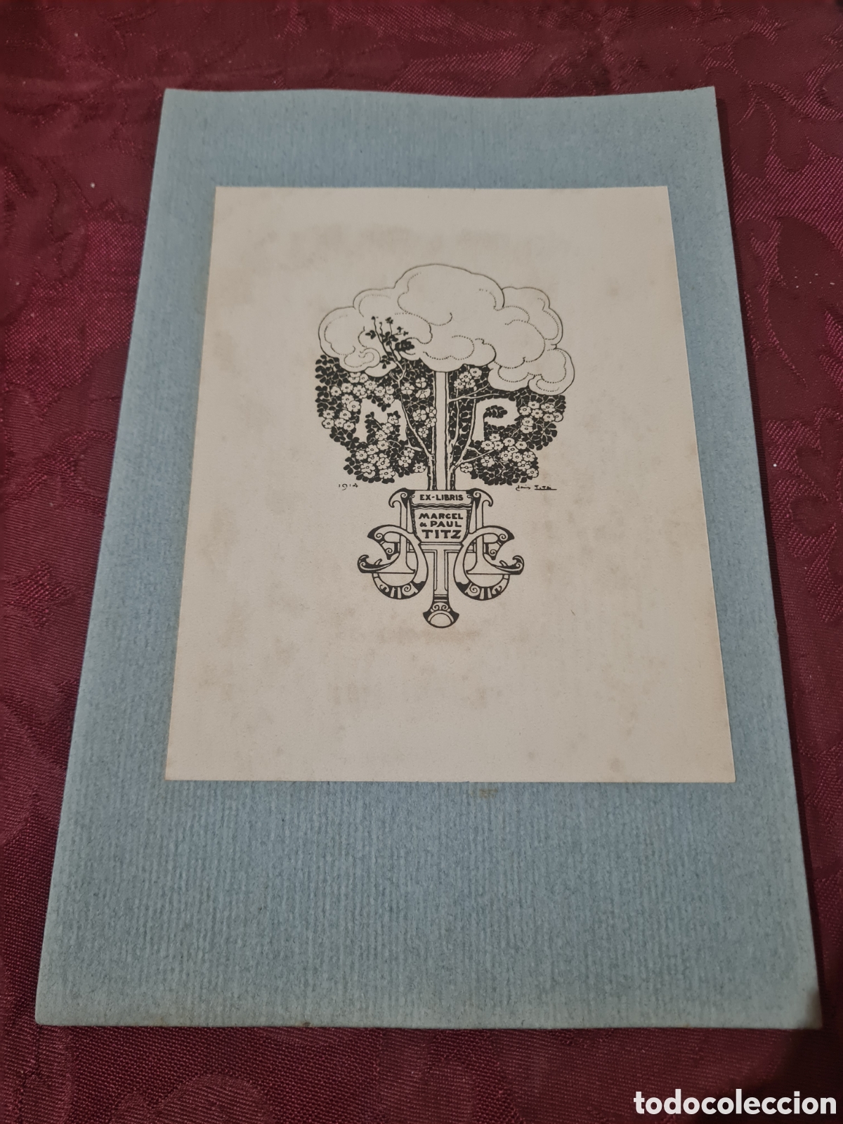 Arte: Antiguo Ex-libris Louis TITZ 1914 - Foto 1
