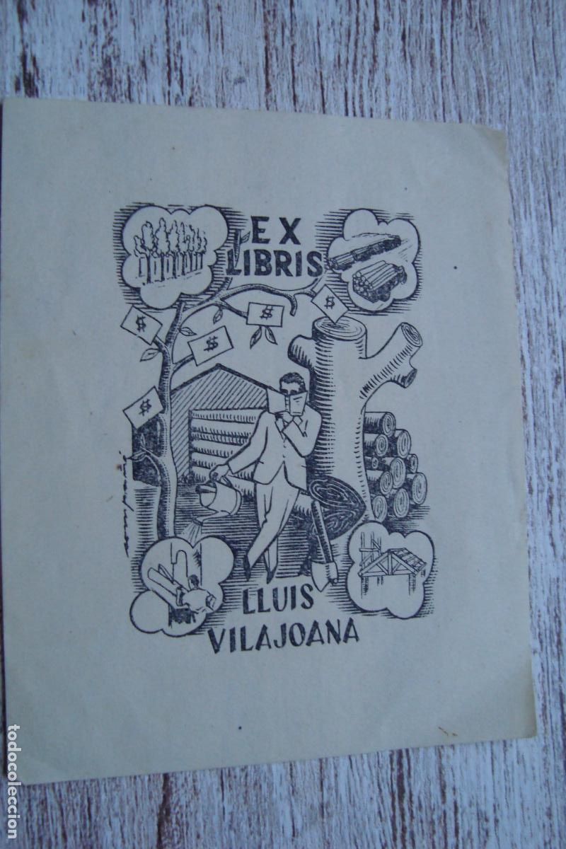 Arte: ANTIGUO EXLIBRIS LLUIS VILAJOANA - Foto 1