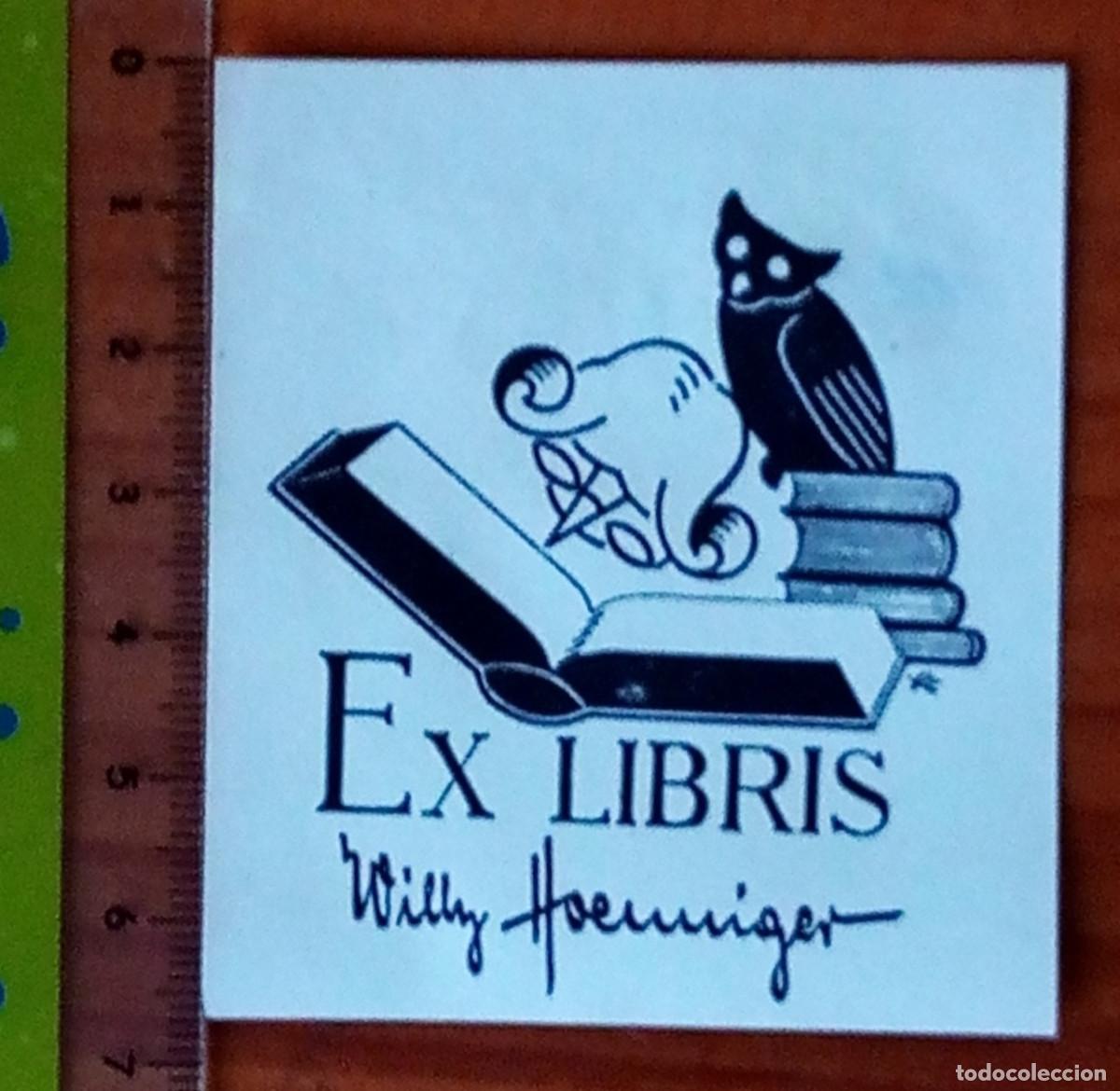 Arte: Ex-libris Exlibris para Willy Hoenniger. Libro Lector B&uacute;ho - Foto 1