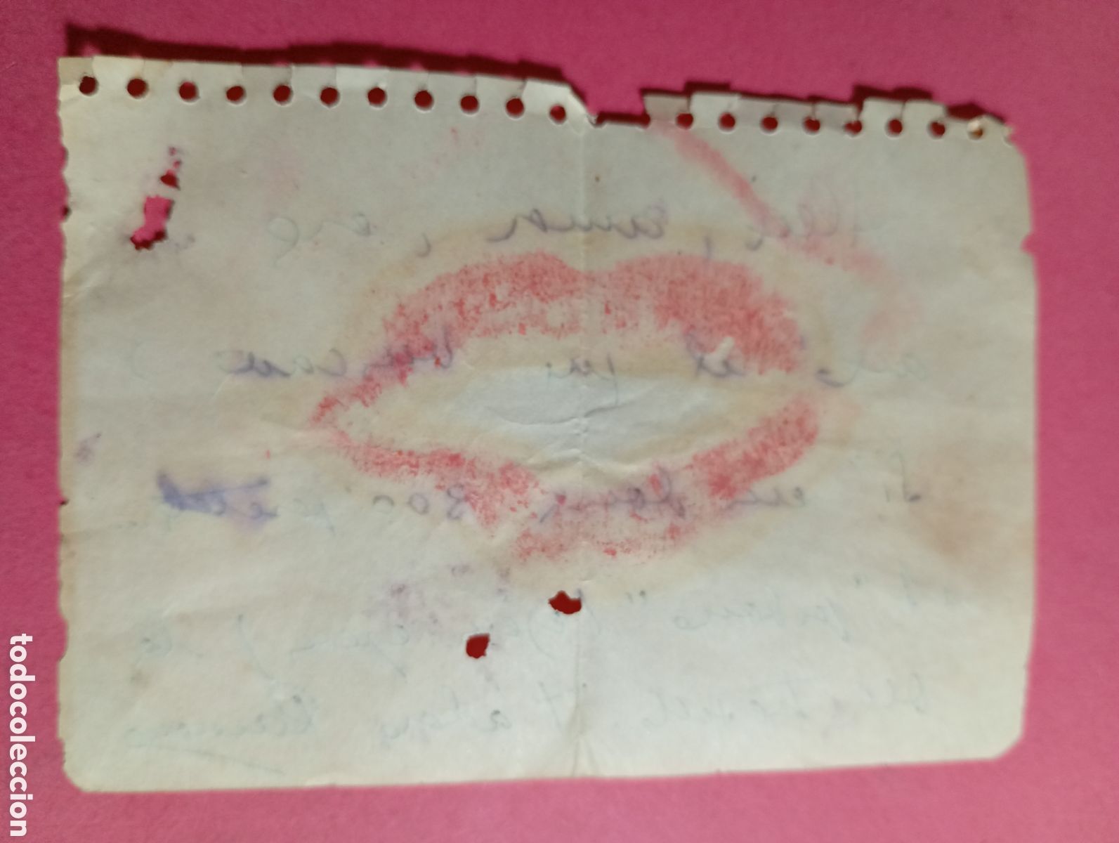 Arte: PETITA NOTA MANUSCRITA I AMOROSA DE RAMONA V........ A ALEIX AL REVERS IMPRESI&Oacute; LLABIS CARMI