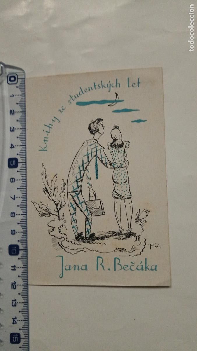 Arte: Ex-libris Exlibris para Jana Rodolfa Beč&aacute;ka. Mujer Hombre - Foto 1