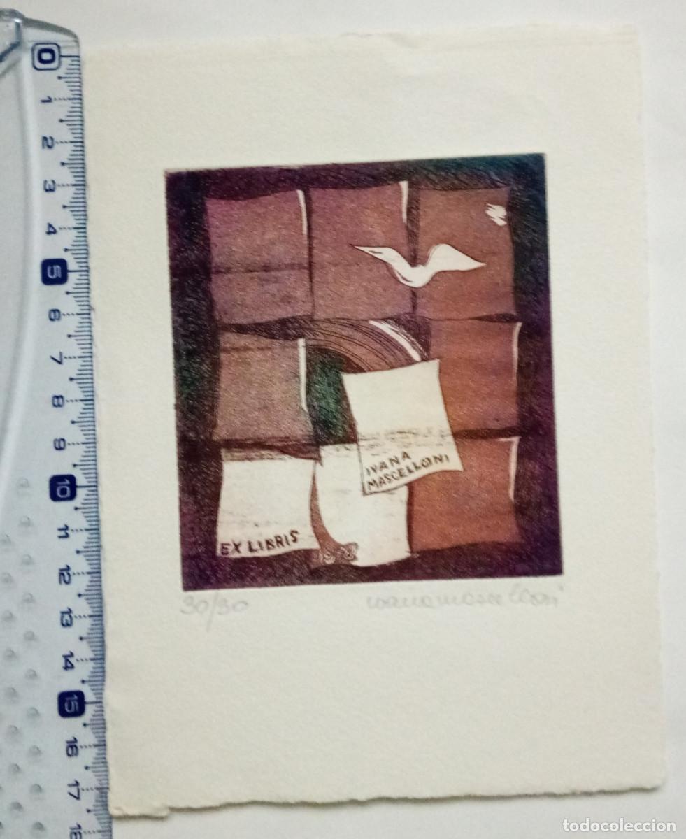 Arte: Ex-libris Exlibris Ivana Mascelloni. Papel Paloma