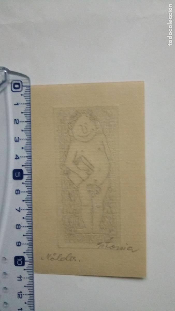 Arte: Ex-libris Exlibris M&ouml;lder. Hombre Desnudo Libro - Foto 2