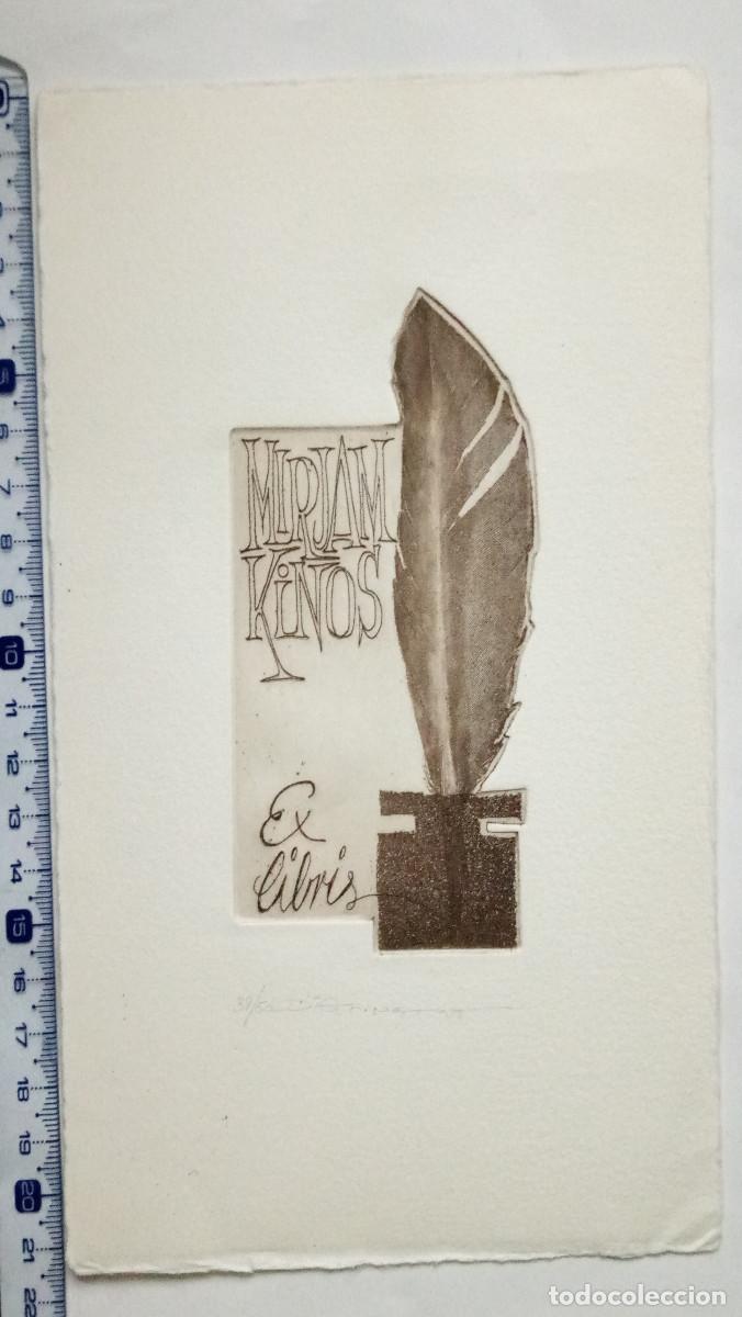 Arte: Ex-libris Exlibris para Mirjam Kinos. Pluma Tintero - Foto 1