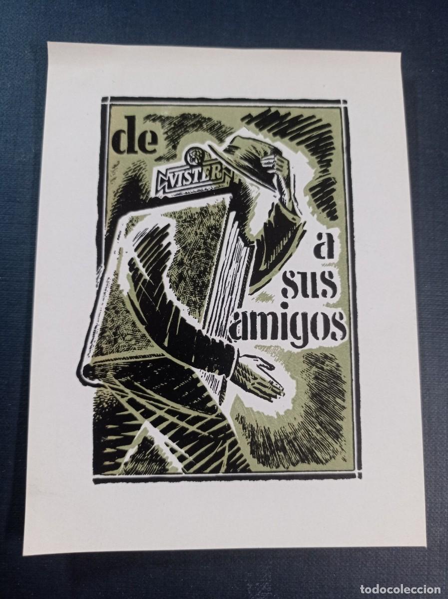 Arte: DE VISTER A SUS AMIGOS. EX LIBRIS DE LABORATORIOS VISTER, A&Ntilde;OS 50. IMPRESO A DOS TINTAS. VER +++