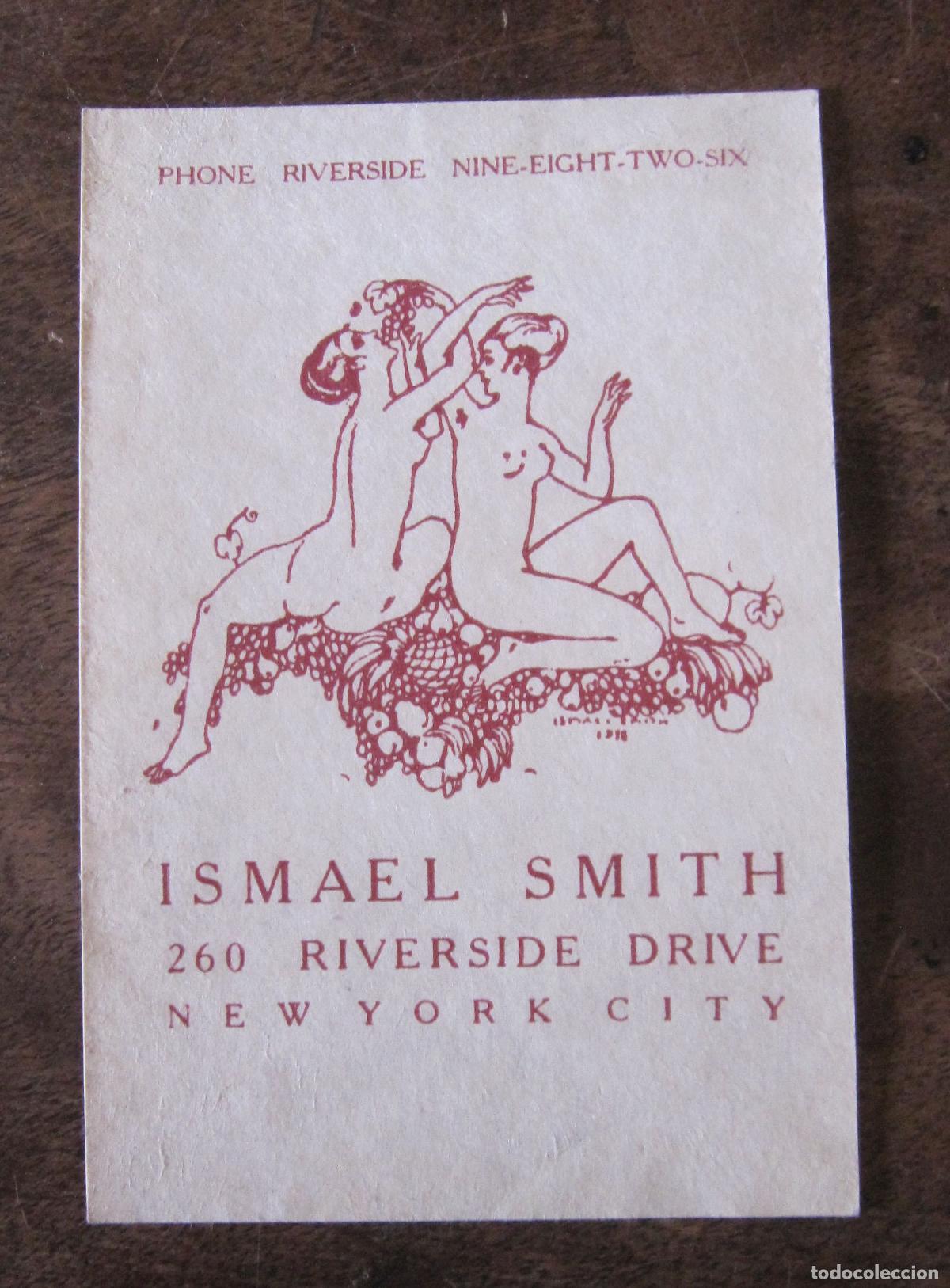 Arte: TARJETA O EXLIBRIS DE ISMAEL SMITH. NUEVA YORK. 1918