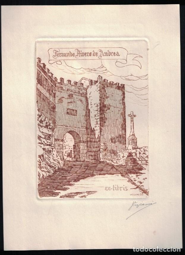 Kunst: EX LIBRIS. PUERTA DE SAN CEBRI&Aacute;N (Segovia) . - Rivero de Andrea. Ferando, (Titular)