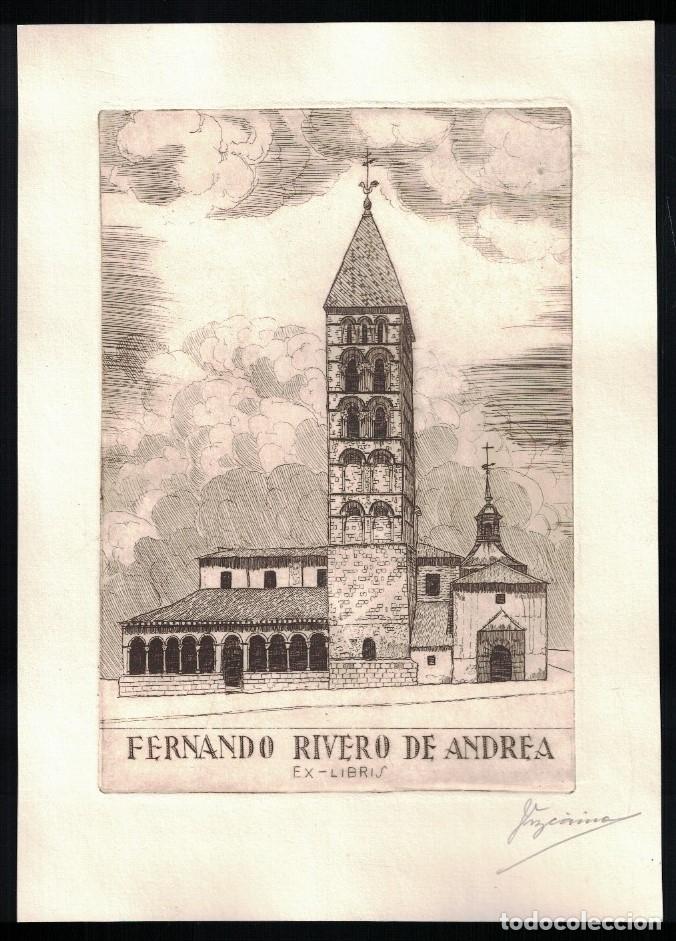 Kunst: EX LIBRIS. IGLESIA ROM&Aacute;NICA DE SAN ESTEBAN. (Segovia). - Rivero de Andrea. Ferando, (Titular)