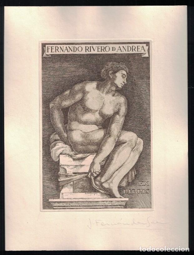 Art: EX LIBRIS. FIGURA DE LA CAPILLA SIXTINA, POR MIGUEL &Aacute;NGEL - Rivero de Andrea. Ferando, (Titular)