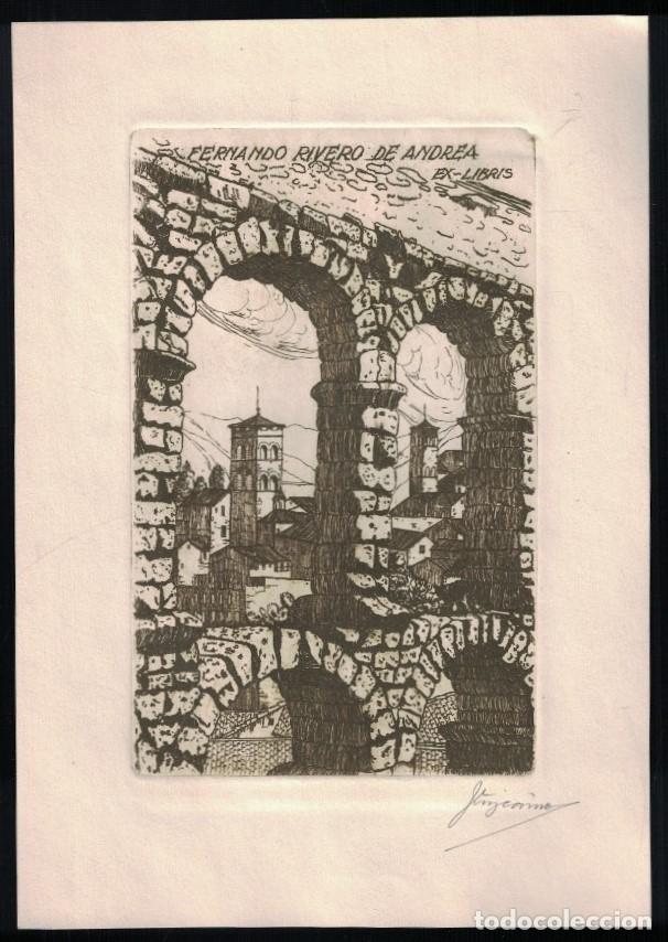 Arte: EX LIBRIS. ACUEDUCTO, IGLESIAS DE SAN JUSTO Y EL SALVADOR. (Segovia) . - Rivero de Andrea. Ferando,
