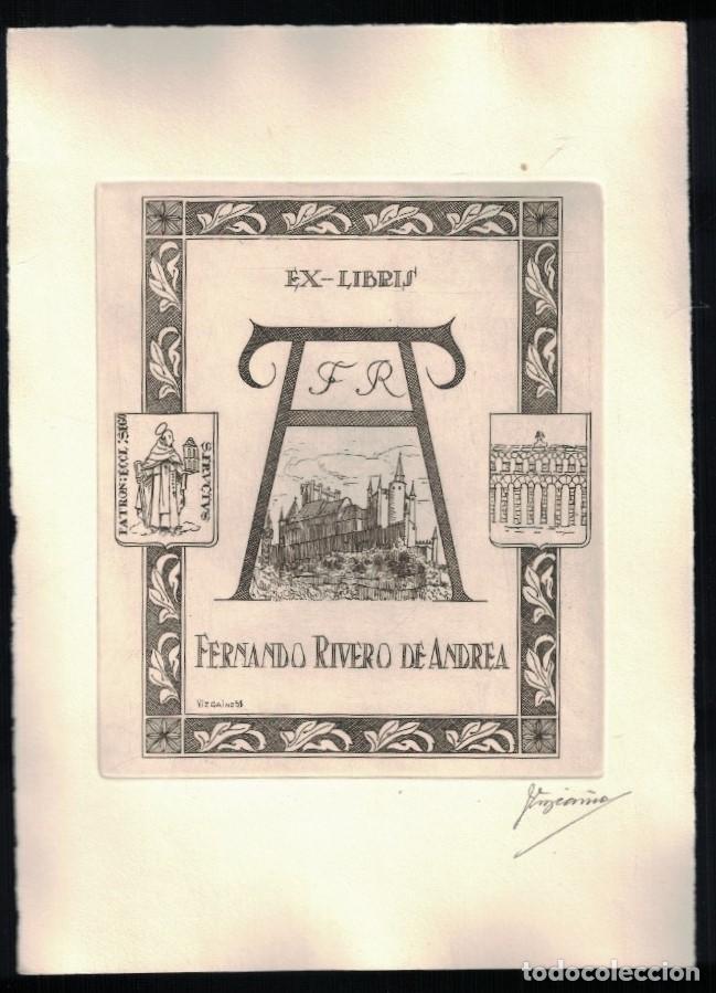 Arte: EX LIBRIS. SAN FRUTOS, ALC&Aacute;ZAR Y EL ACUEDCTO (Segovia) . - Rivero de Andrea. Ferando, (Titular)