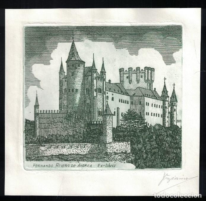 Arte: EX LIBRIS. ALC&Aacute;ZAR DE SEGOVIA (Segovia) . - Rivero de Andrea. Ferando, (Titular)