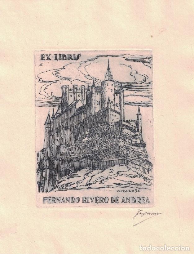Arte: EX LIBRIS. ALC&Aacute;ZAR DE SEGOVIA (Segovia) - Rivero de Andrea. Ferando, (Titular)