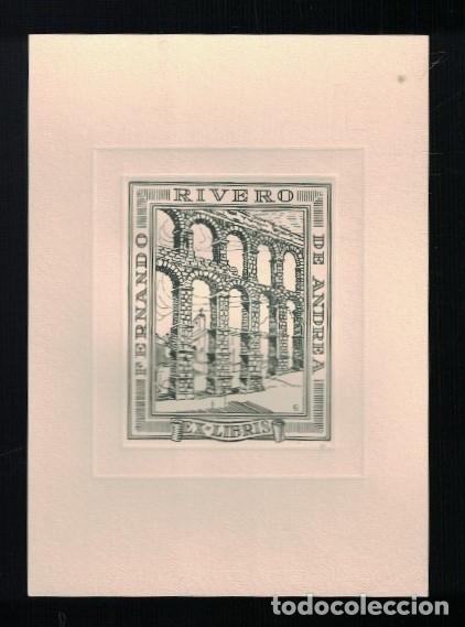 Arte: EX LIBRIS. ACUEDUCTO ROMANO (Segovia) . - Rivero de Andrea. Ferando, (Titular)