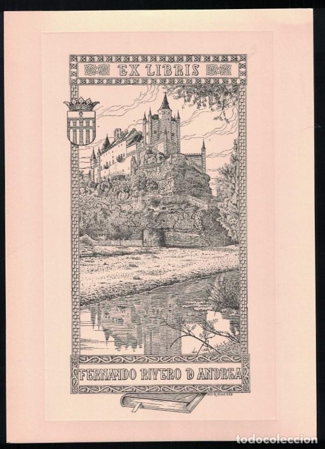 Arte: EX LIBRIS. ALC&Aacute;ZAR DE SEGOVIA (Segovia) - Rivero de Andrea. Ferando, (Titular)