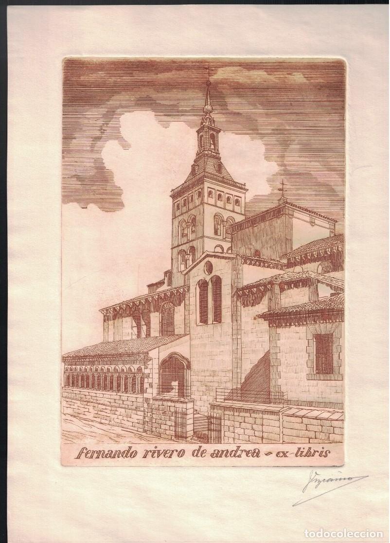 Arte: EX LIBRIS. IGLESIA DE SAN MART&Iacute;N EN SEGOVIA. (parte trasera) - Rivero de Andrea. Ferando, (Titular)
