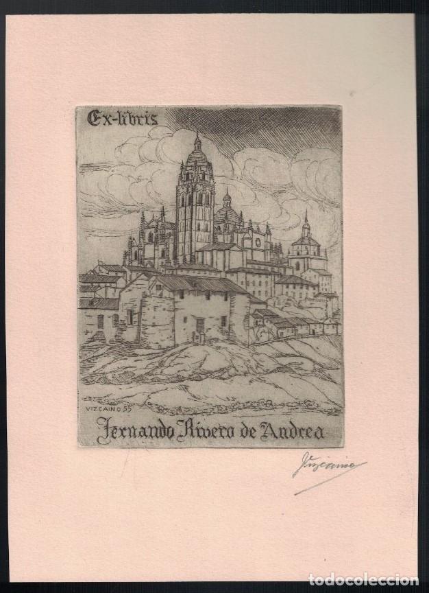 Arte: EX LIBRIS. VISTA DE LA CATEDRAL DE SEGOVIA. (Segovia) - Rivero de Andrea. Ferando, (Titular)
