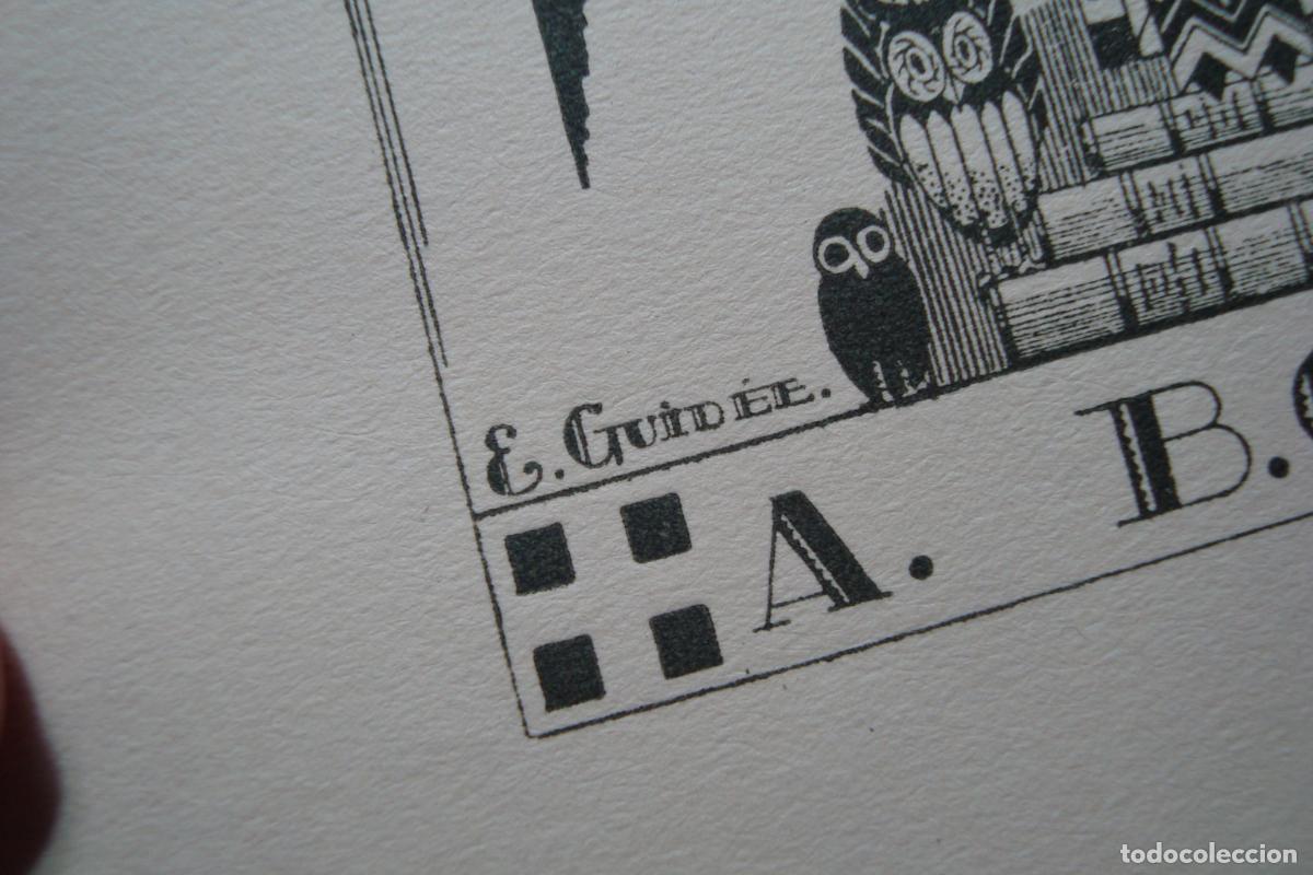 Arte: ANTIGUO EXLIBRIS EX-LIBRIS E.GUIDEE. 1924 - Foto 3