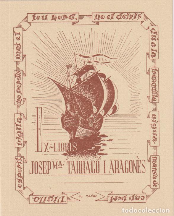 Art: EX-LIBRIS DE A RIBAS PARA JOSEP M&ordf; TARRAG&Oacute; I ARAGON&Egrave;S