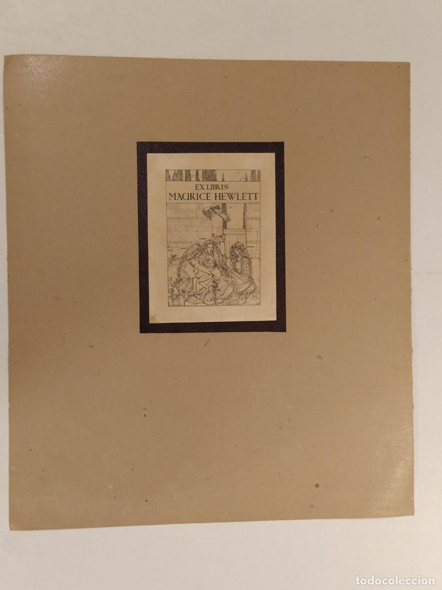 Arte: EX LIBRIS - GRABADO AGUAFUERTE ORIGINAL - MAURICE HEWLETT - EXLIBRIS -VER FOTOS-(V-28.181)