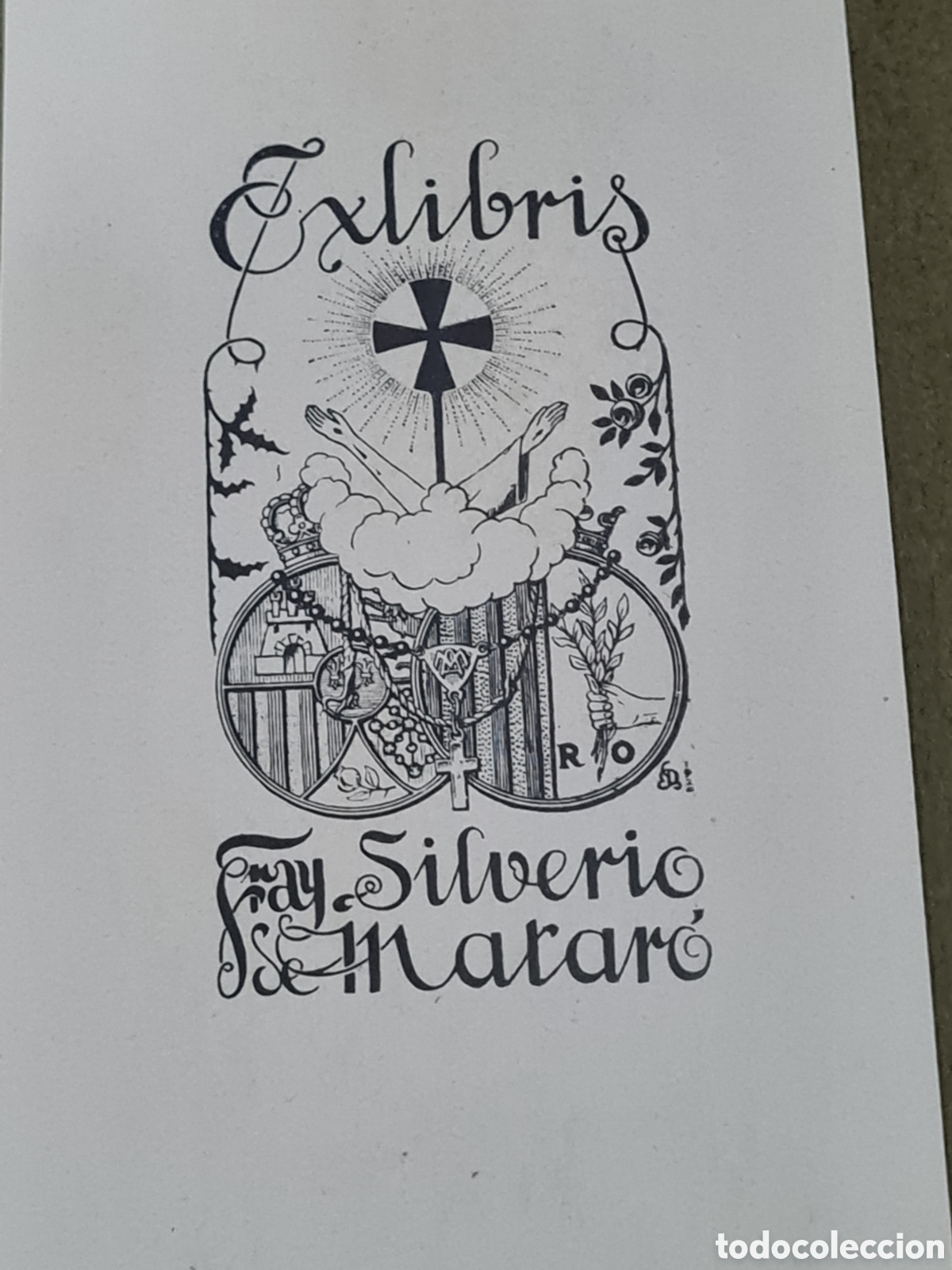 Arte: Antiguo Ex-libris Fray Silverio de Matar&oacute; - Foto 1