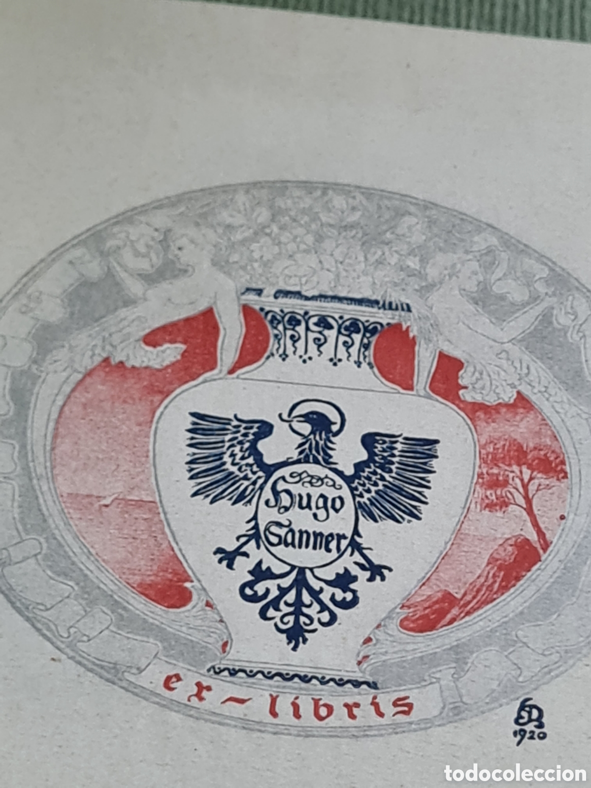 Arte: Antiguo Ex-libris hugo Sammer 1920 - Foto 2