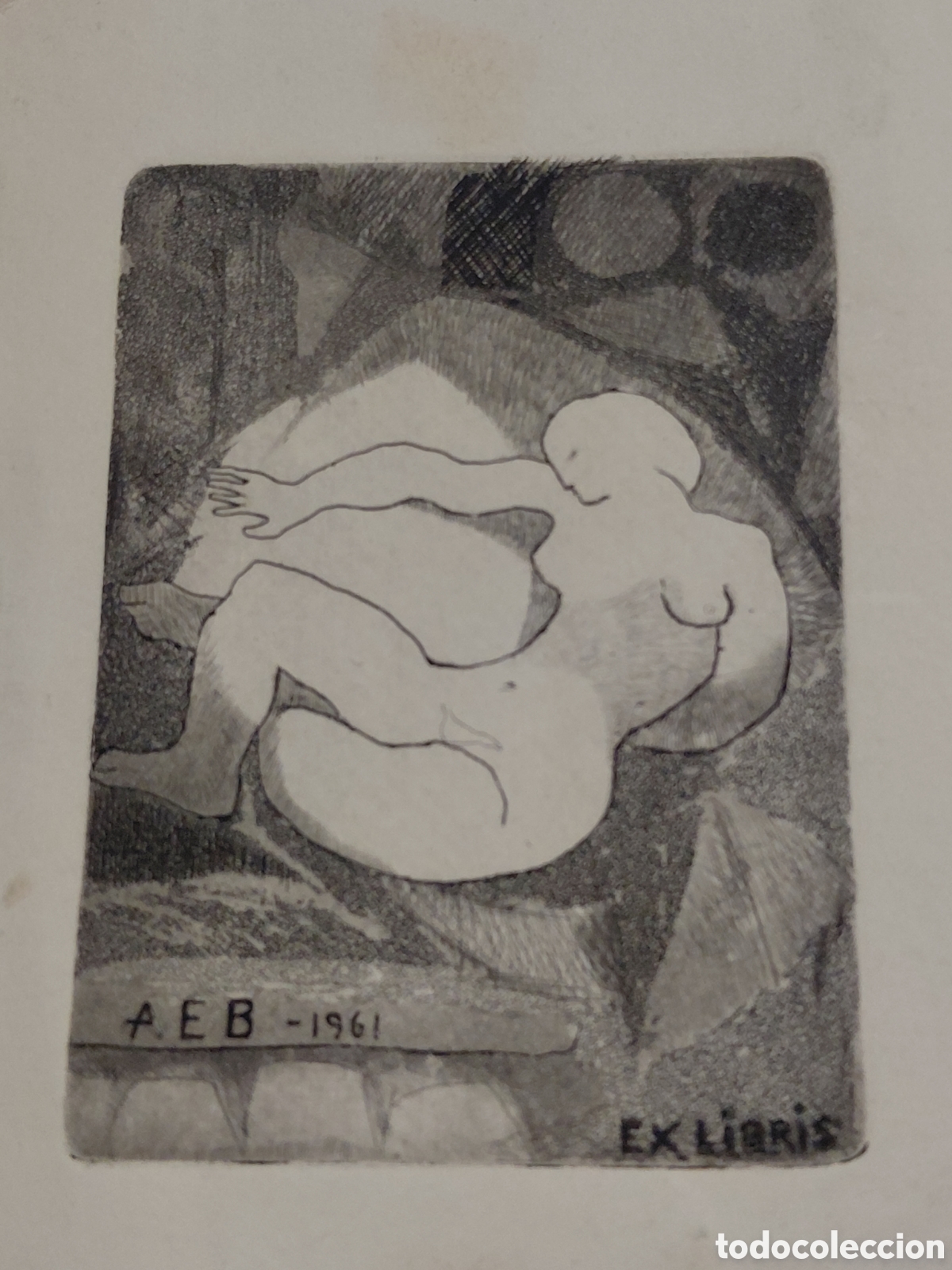 Arte: ANTIGUO EX LIBRIS.A.E.B.-1961 - Foto 3