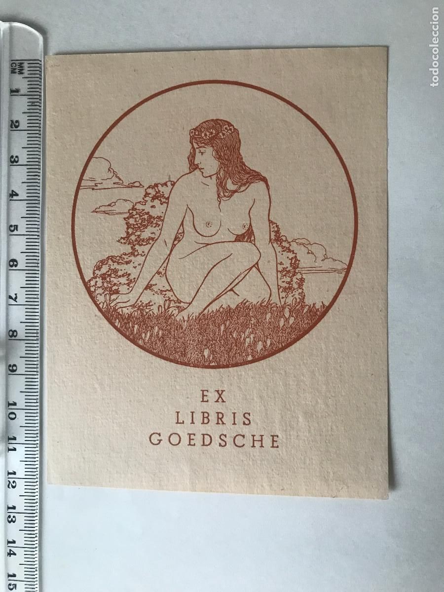 Arte: Ex-libris Exlibris para Goedsche. Mujer Desnudo