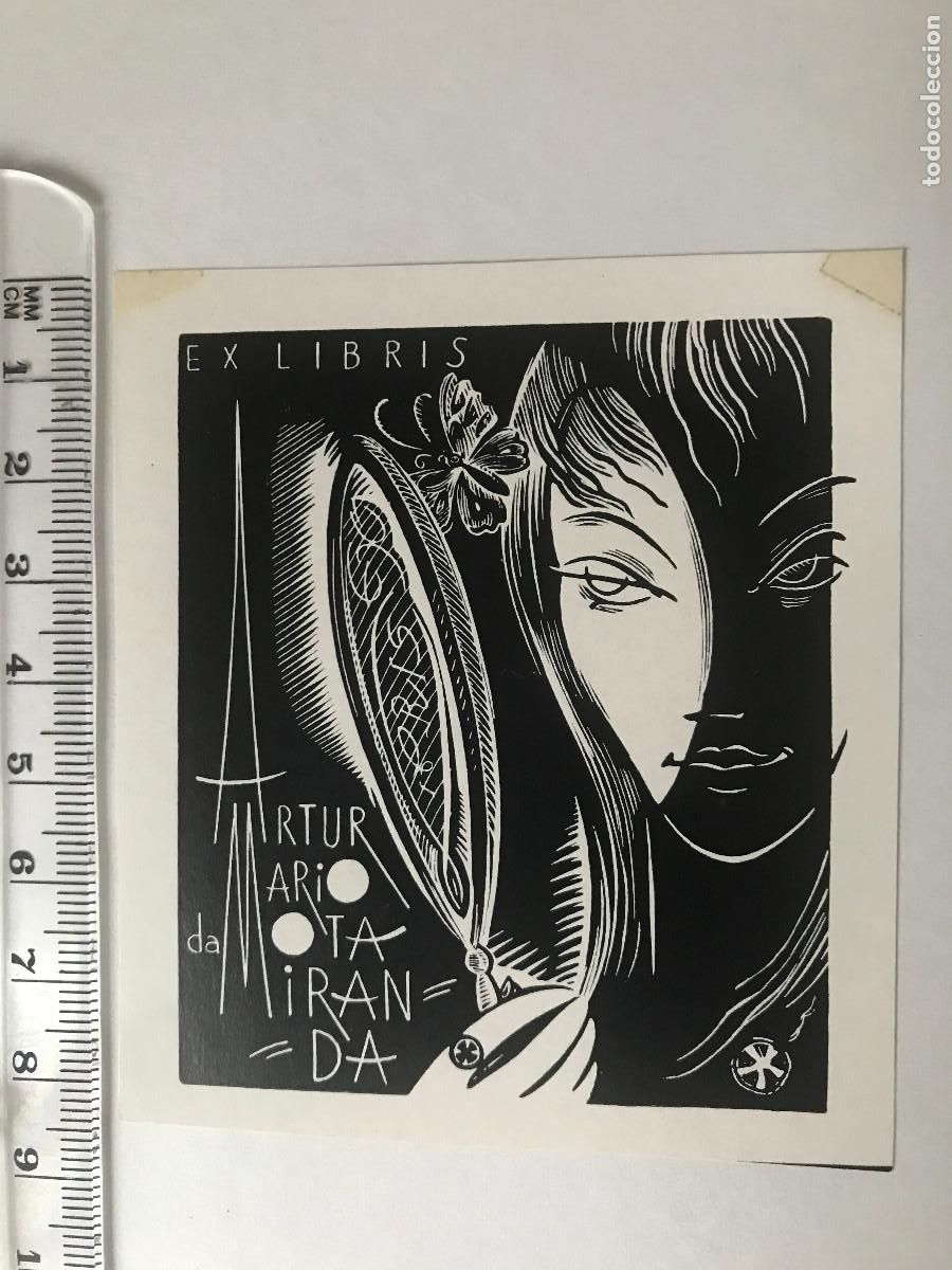 Arte: Ex-libris Exlibris para Artur Mario da Mota Miranda. Mujer Espejo