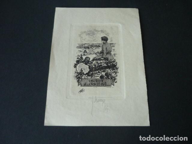 Arte: EX LIBRIS A. KRASTINS 10,5 X 14,5 CM