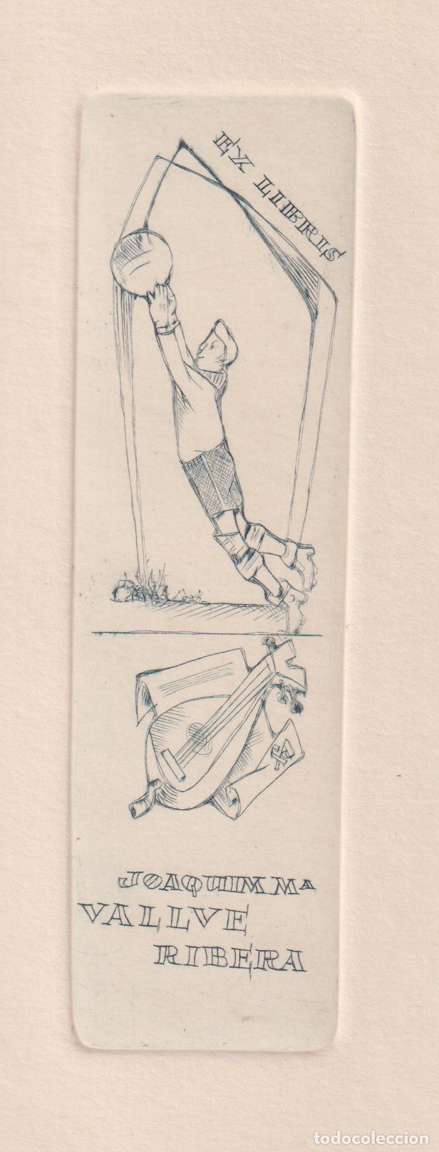 Arte: EX-LIBRIS DE FRANK ALPRESA PARA JOAQUIM M&ordf; VALLVE RIBERA &ndash; 1958