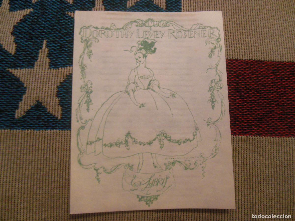 Arte: EXLIBRIS DE ISMAEL SMITH PARA DOROTHY LEVEY ROSENER - EX LIBRIS 1919