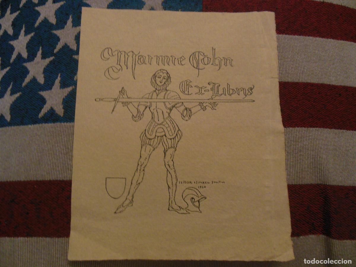 Arte: EXLIBRIS DE ISMAEL SMITH PARA MAIME COHN - EX LIBRIS 1920 ESPADA - Foto 1