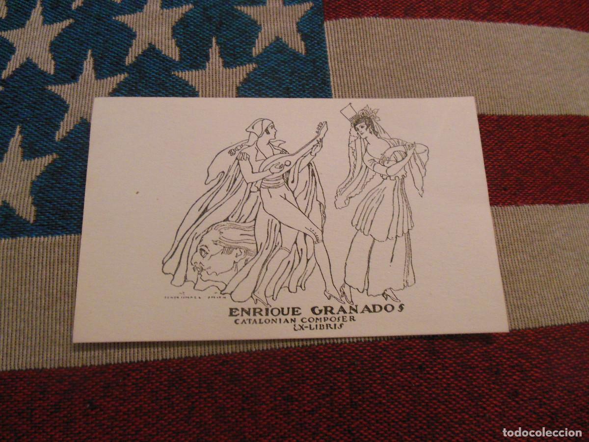 Arte: EXLIBRIS DE ISMAEL SMITH PARA ENRIQUE GRANADOS CATALONIAN COMPOSER - EX LIBRIS MUSICA